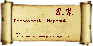 Borsoveczky Nepomuk névjegykártya